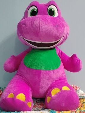 NWOT Fisher Price Barney  Pink and Green Plush Dino Stuffed Toy